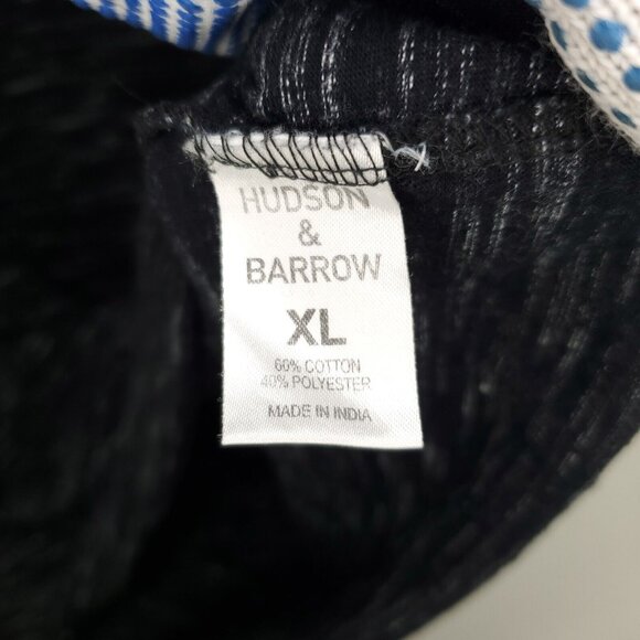 Hudson & Barrow NYC Henley Shirt Mens XL Black Heathered Short Sleeve - Picture 4 of 7